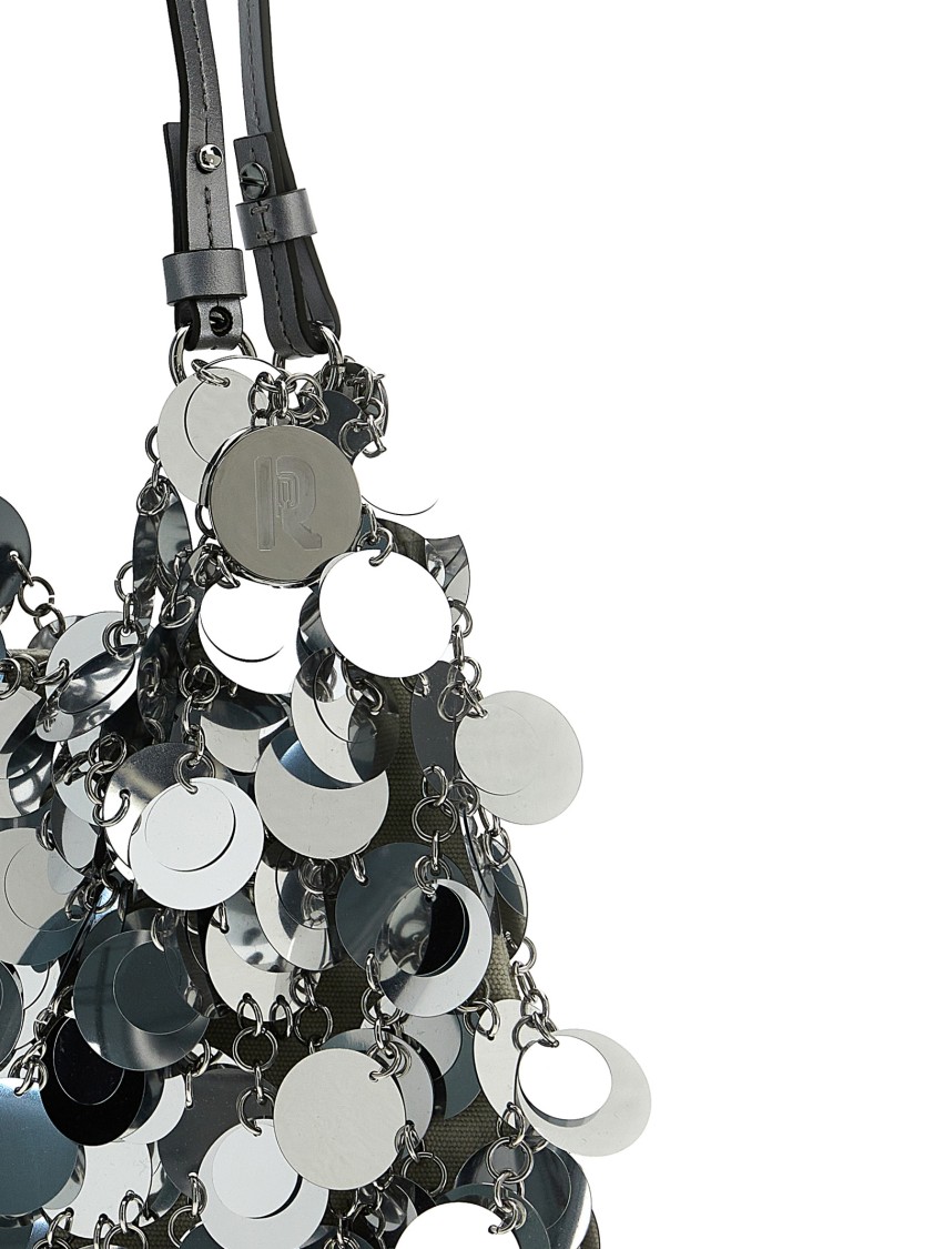 Rabanne Paco 'silver Sparkle Discs Large' Shoulder Bag In Silver