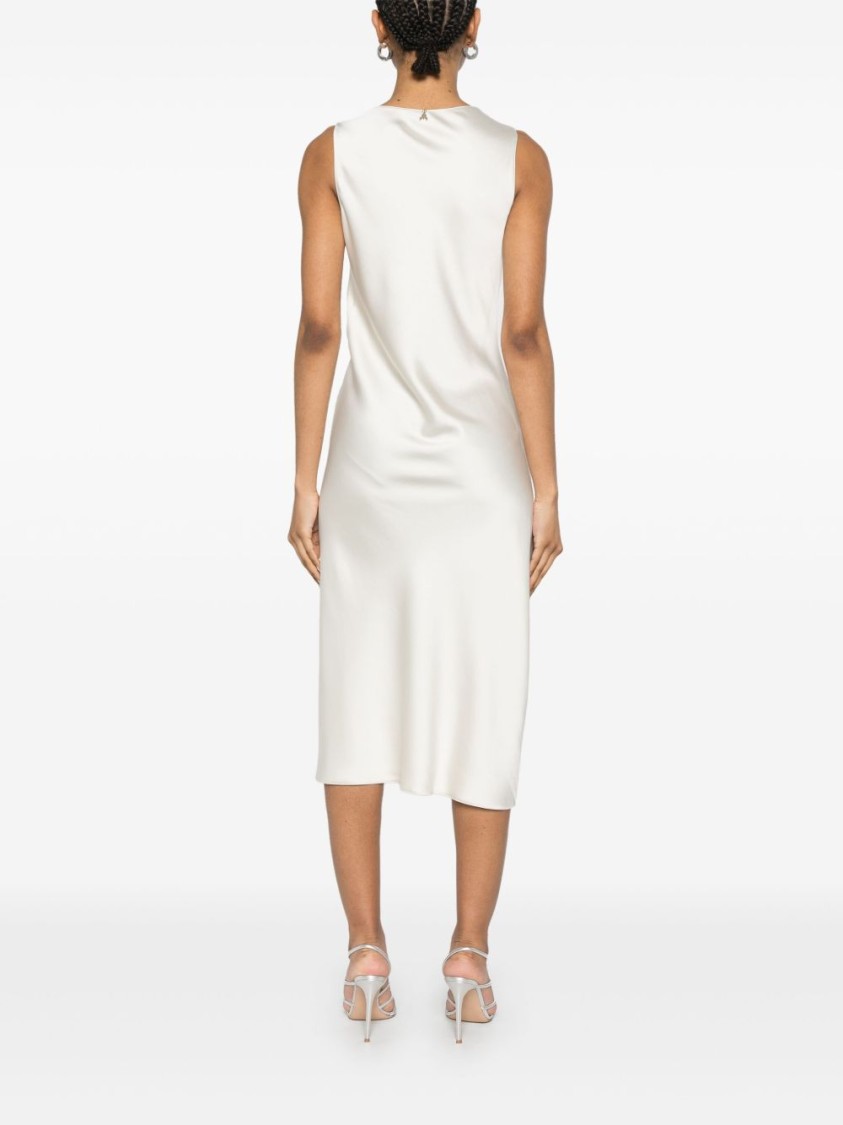 PATRIZIA PEPE PATRIZIA PEPE COWL NECK MIDI DRESS WITH SIDE SLIT 
