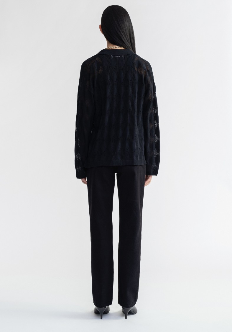 AERON AERON TAMARA - DIAMOND KNIT CARDIGAN SHIRT 