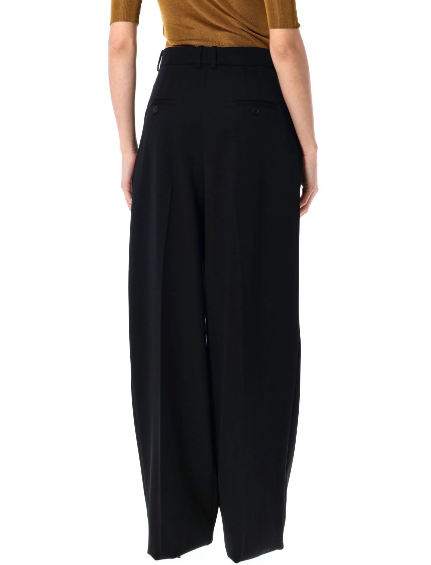 Saint Laurent Wide-leg Pants In Grain De Poudre