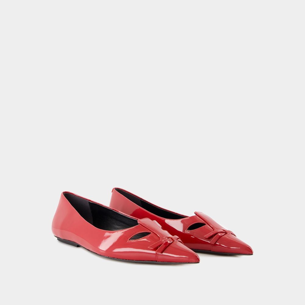 Shop Marc Jacobs The Kat Ballerinas - Leather - Red