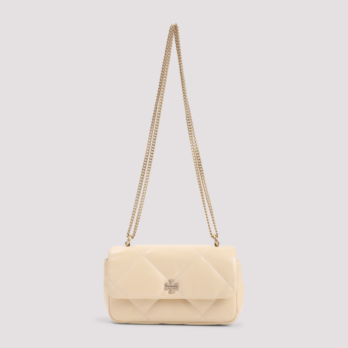 Tory Burch Quilted Flap Shoulder Bag In Neutrals