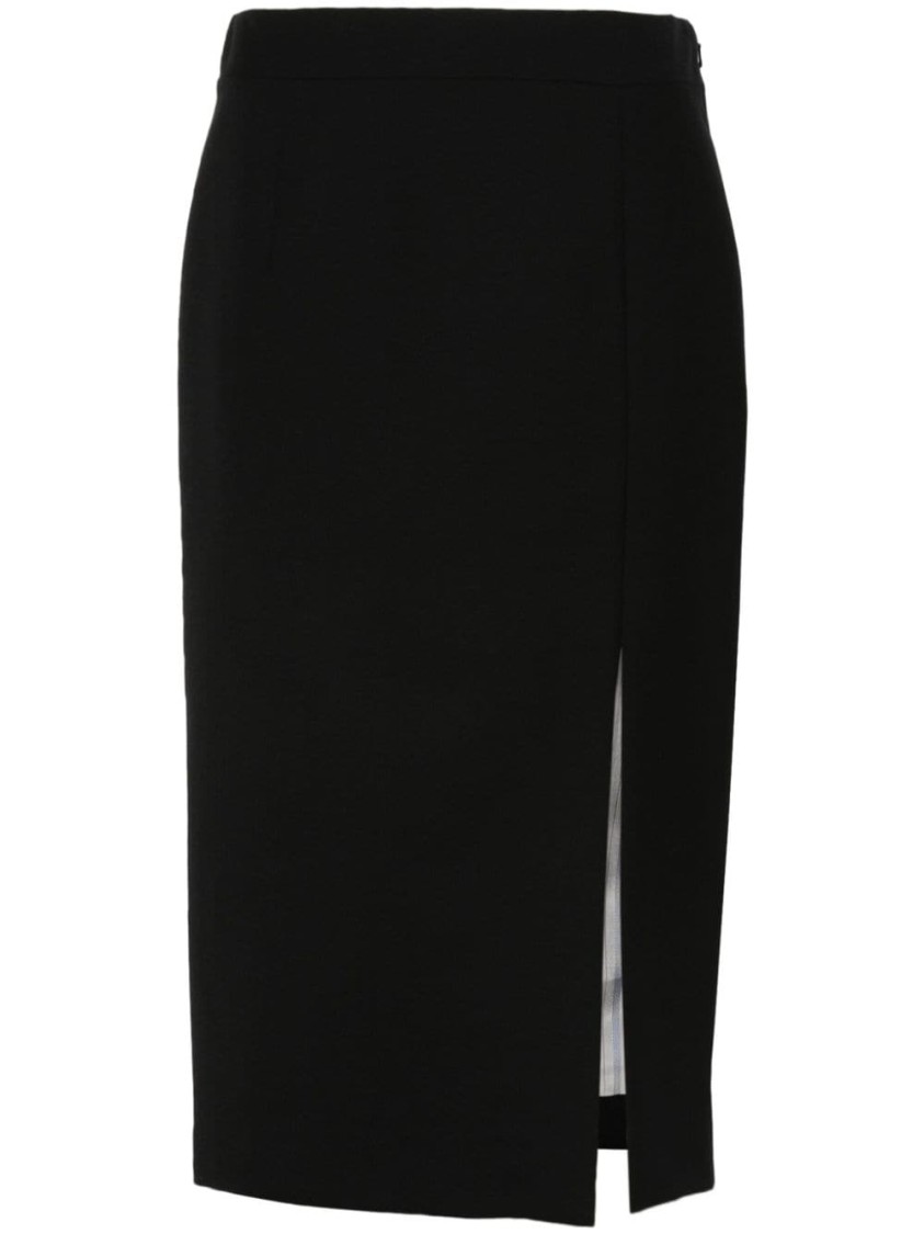 Moschino Knee Length Pencil Skirt In Virgin Wool In Black