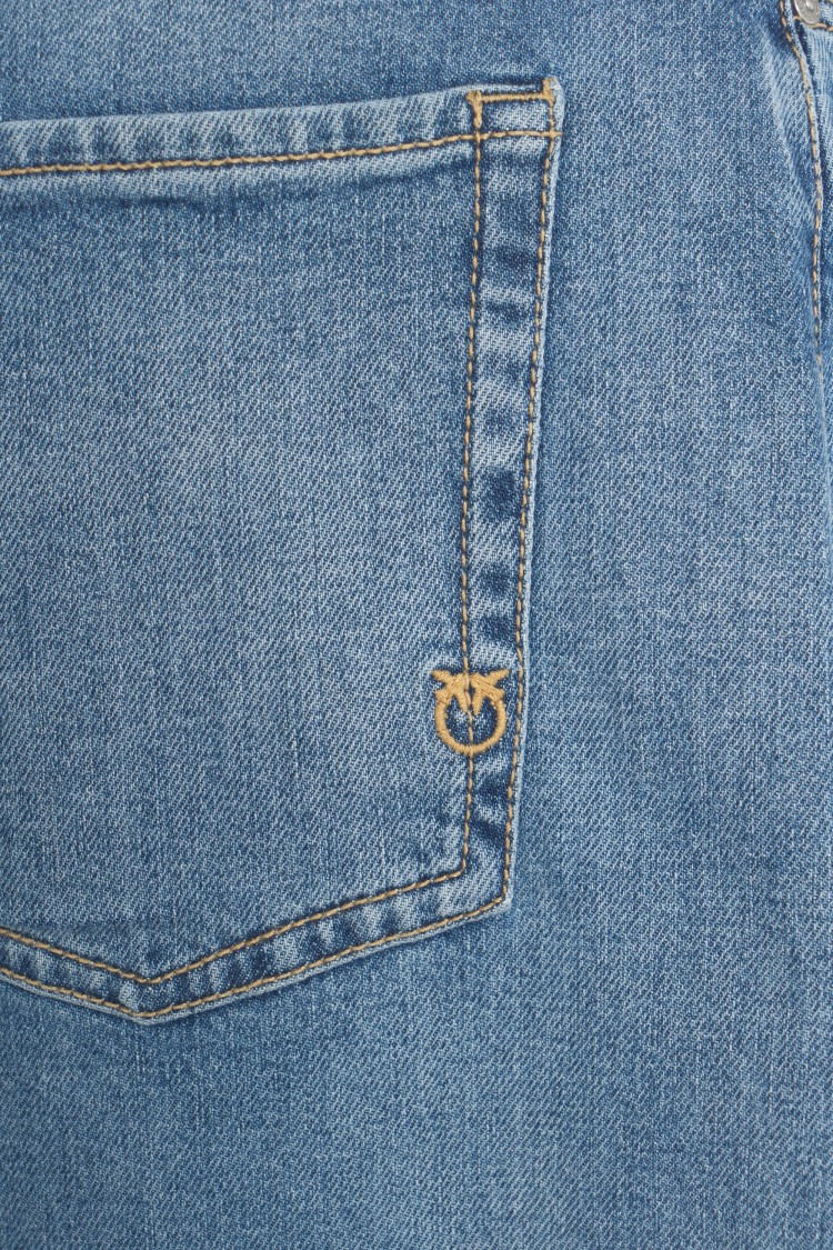 Pinko 'eloise' Blue Jeans With Logo Patch On The Rear And Belt Loops In Denim Woman In Blue