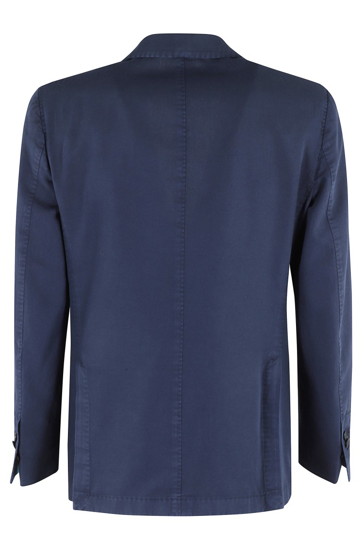 Santaniello Tailored Ice Gabardina Jacket With Notch Lapel In Grey