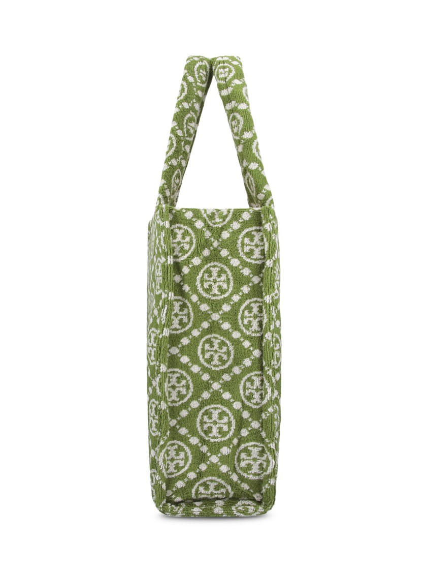 Tory Burch T-monogram' Terrycloth Tote Bag – Green