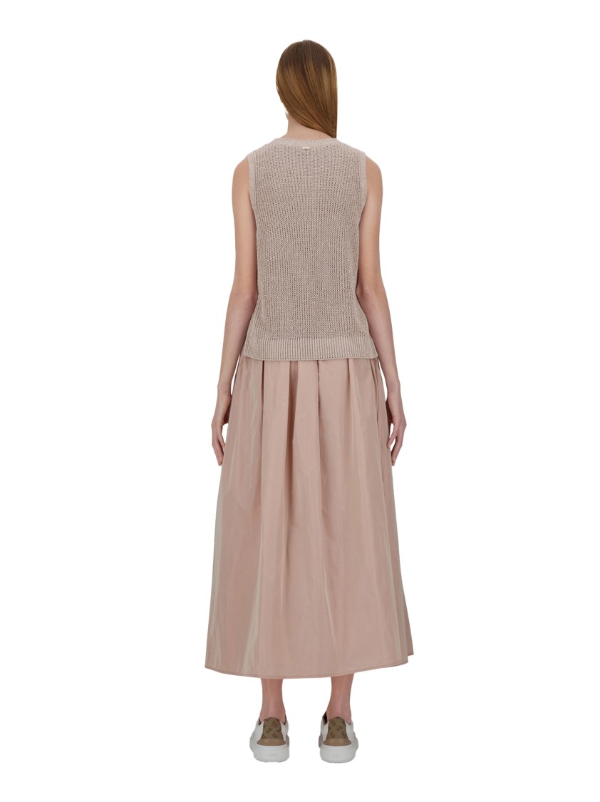 Herno Beige Embroidered-sequin Vest With Glitter Knit Finish