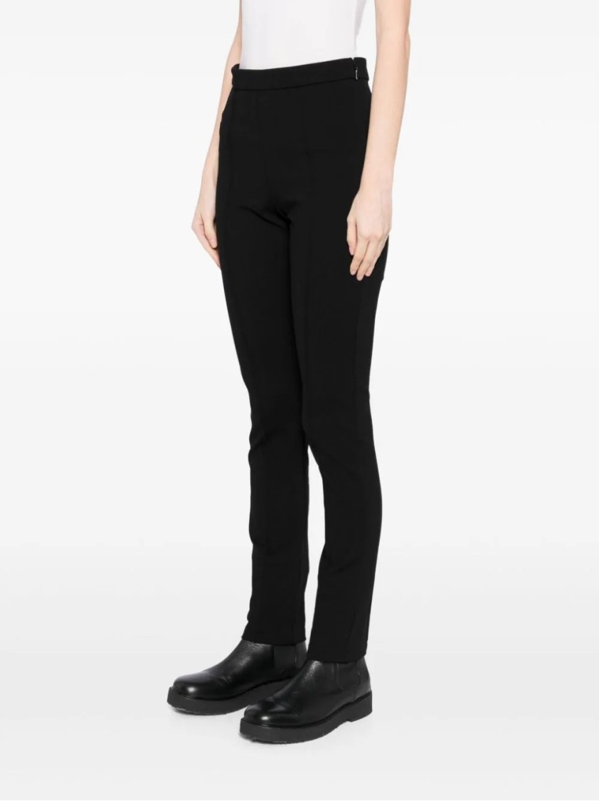 Moncler Grenoble Black Leggings With Zipped Pocket In Stretch Polyamide Woman In Black
