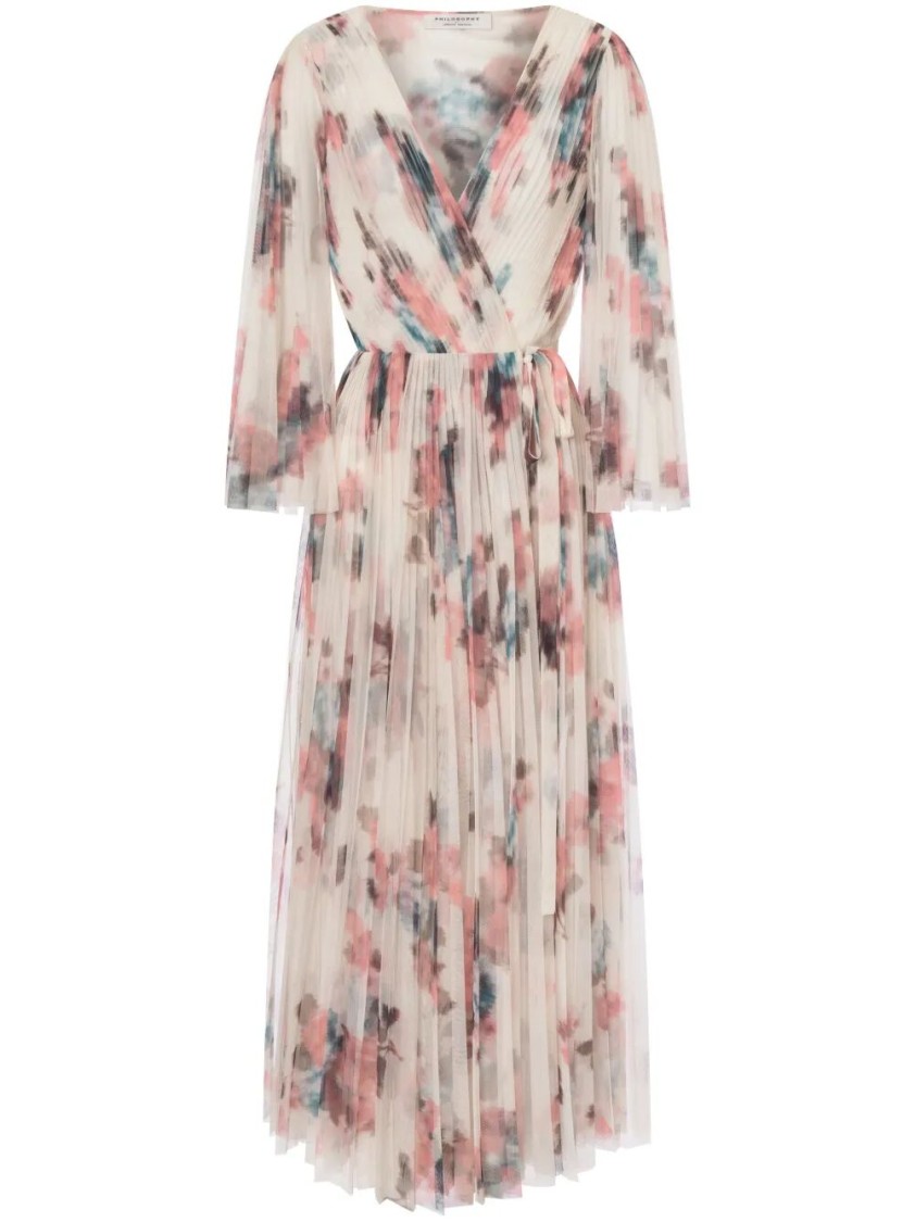 Philosophy Di Lorenzo Serafini Flowing Maxi Dress With Pleated Design
