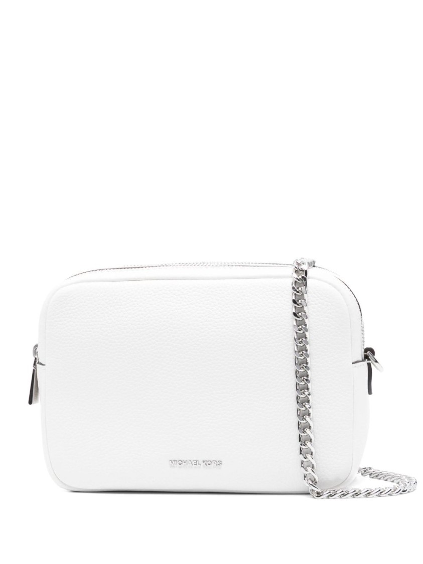 MICHAEL KORS MICHAEL KORS WHITE CALFSKIN SHOULDER BAG WITH CHAIN STRAP