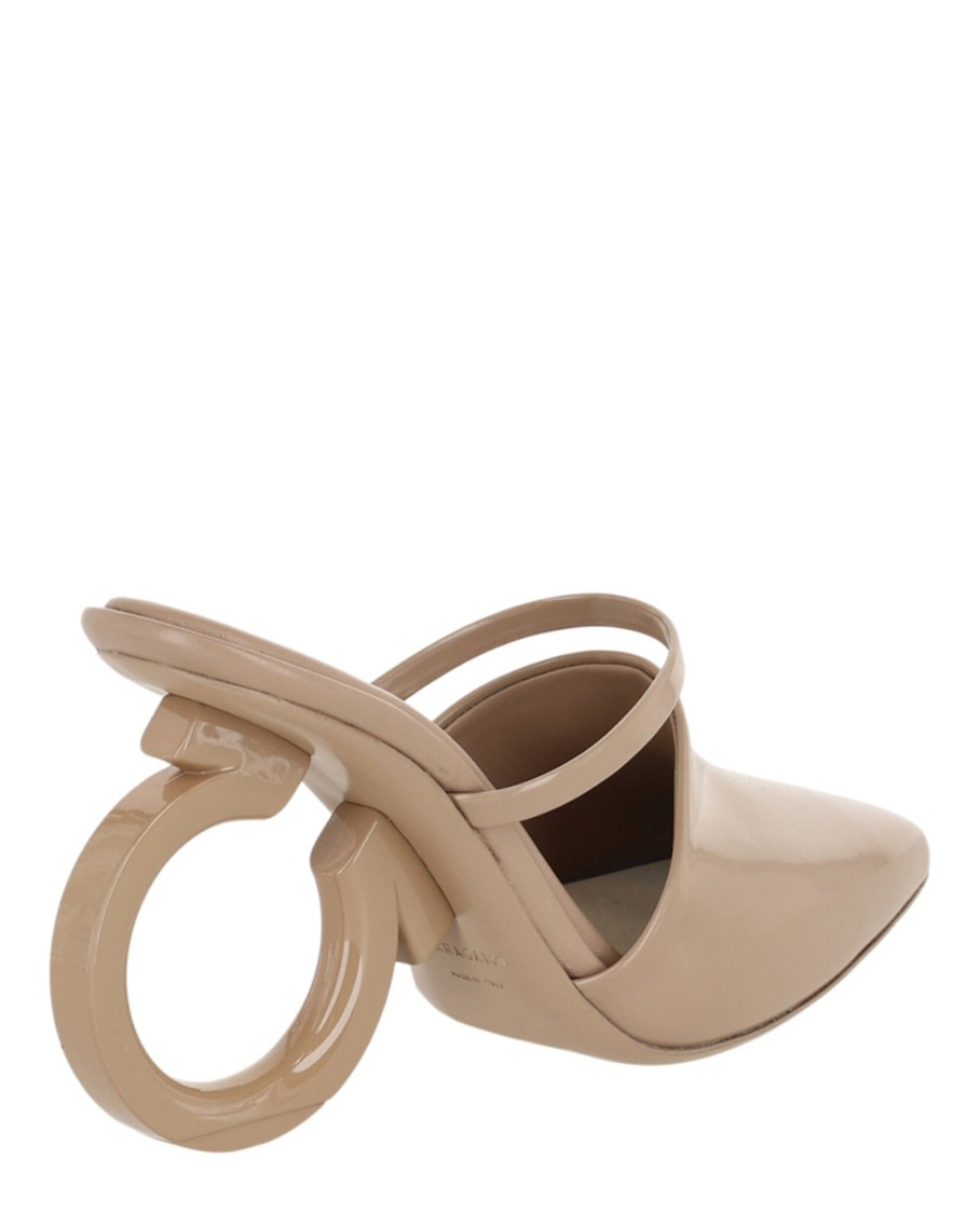 Ferragamo Adara Gancini Mule Heels In Gold