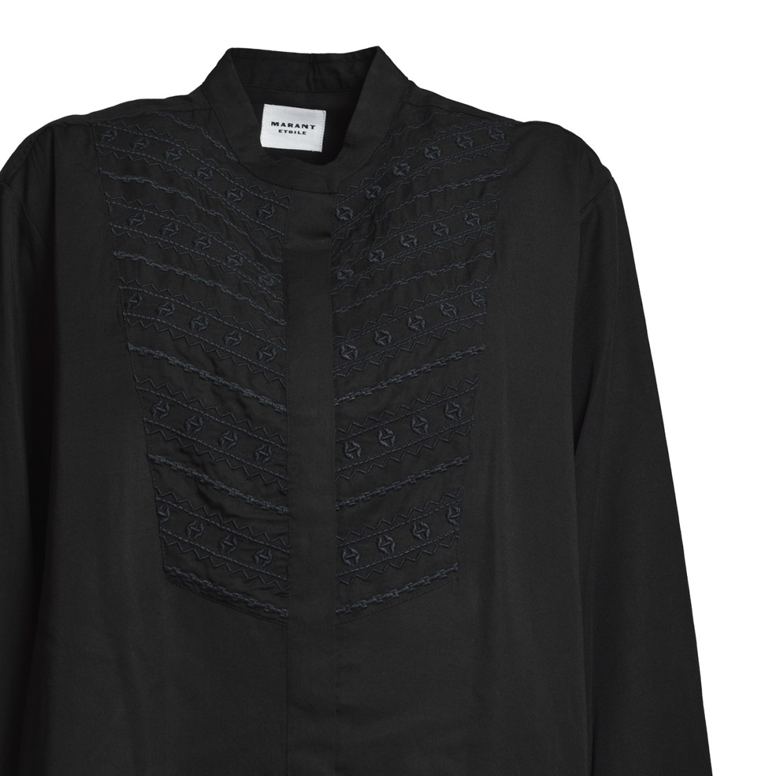 ISABEL MARANT ÉTOILE ISABEL MARANT ÉTOILE BRITTEN BLOUSE IN BLACK COTTON WITH EMBROIDERY