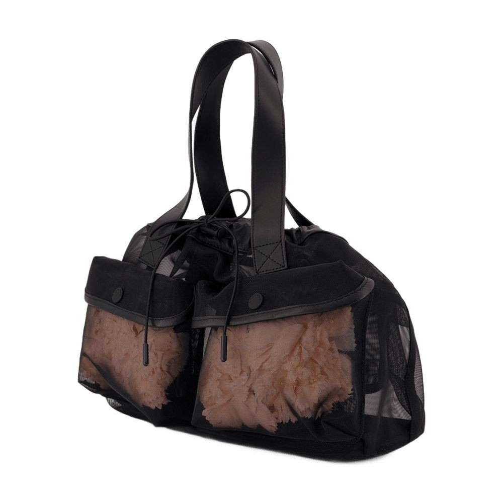 Simone Rocha Womens Sheer Stuffed Mini Woven Top-handle Bag Black In Black