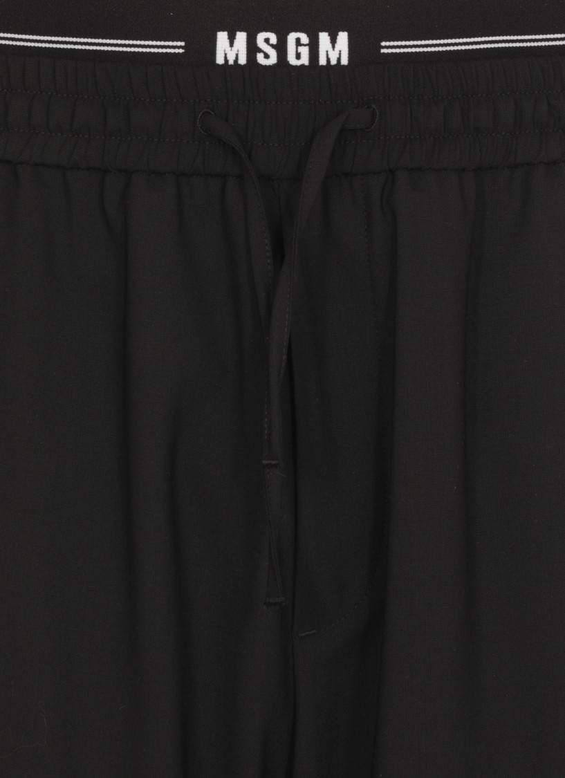Msgm Belt-loop Casual Pants In Black