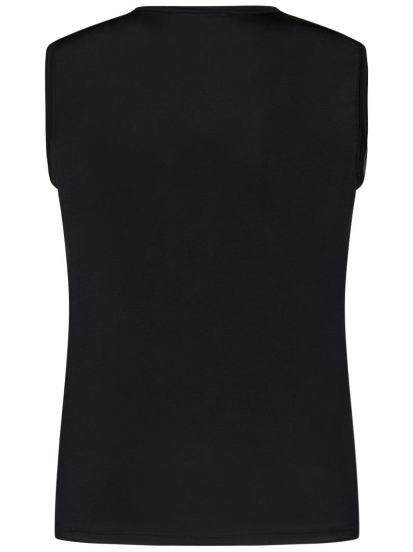 Alexander Mcqueen Stretch Jersey Top With Devoré Logo In Black