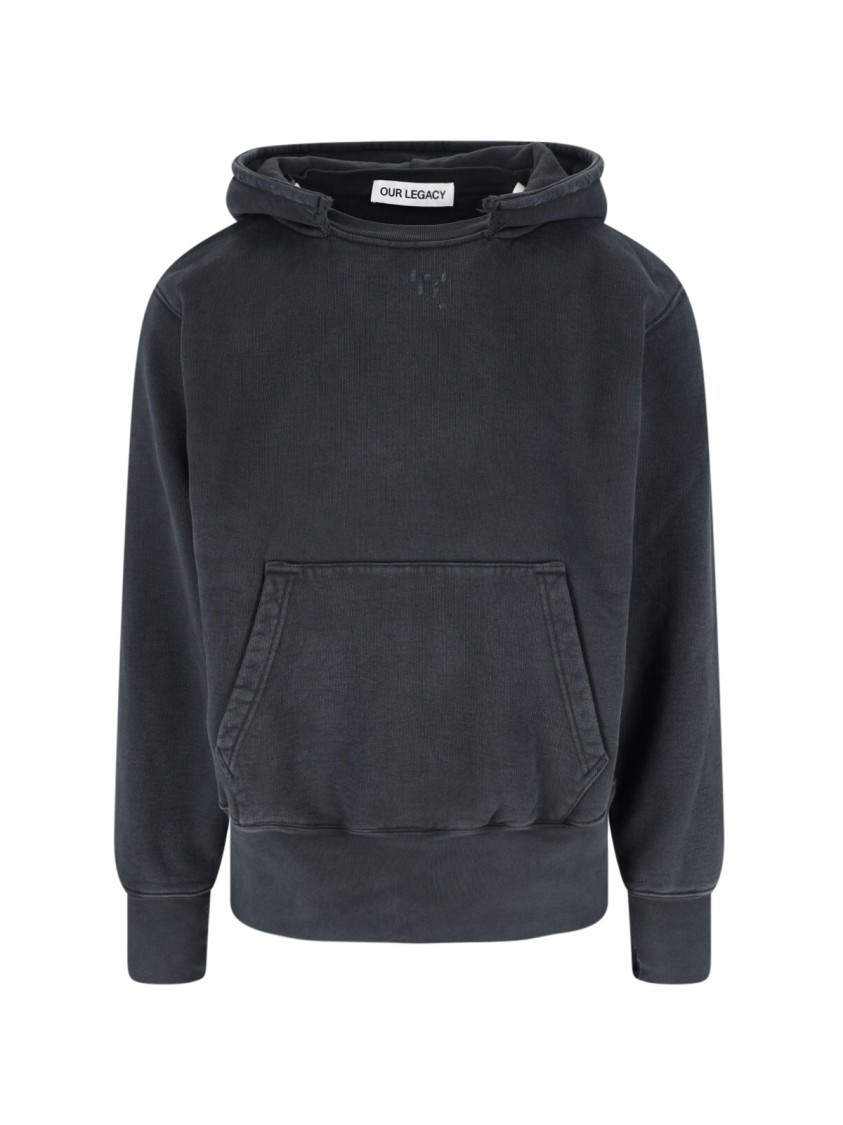 Our Legacy Relic Cropped Distressed Cotton-jersey Hoodie