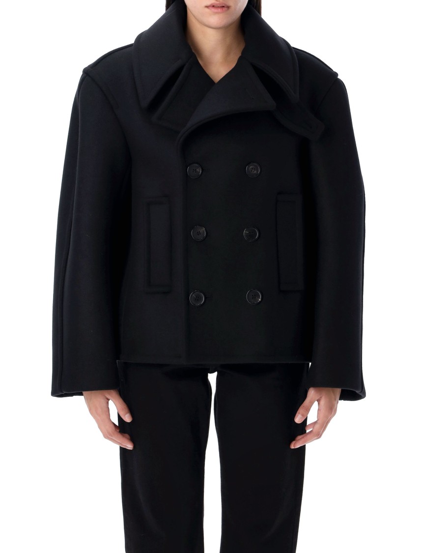 Saint Laurent Oversize Pea Coat In Black