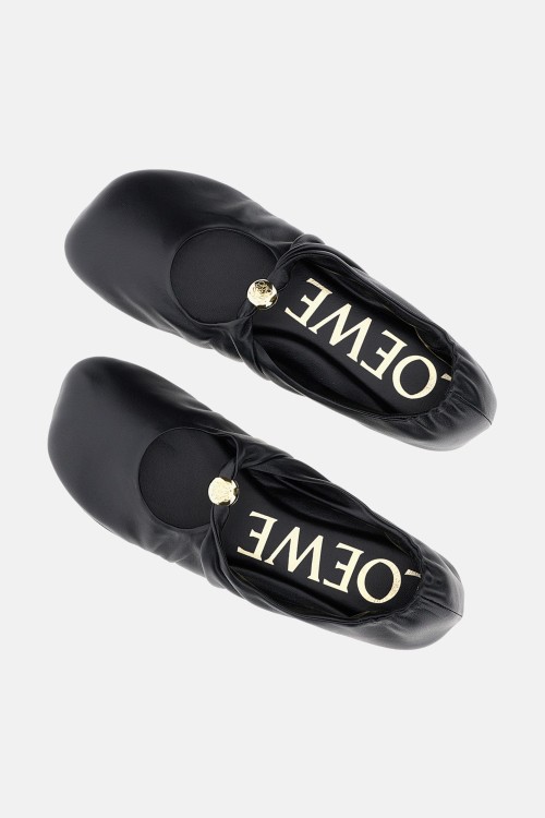 Loewe Pebble Soft Ballerina Flat in Black | THE LIST
