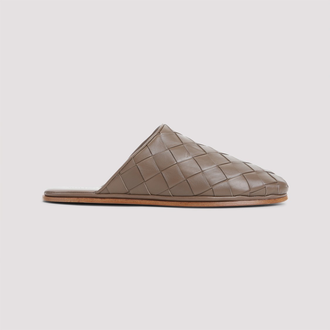 Bottega Veneta Woven Lambskin Leather Slip-on Mules In Brown