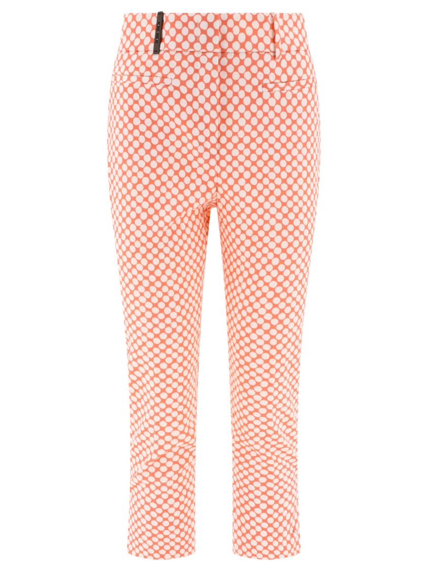 Peserico Cropped Trousers With Playful Polka-dot Pattern In Multi