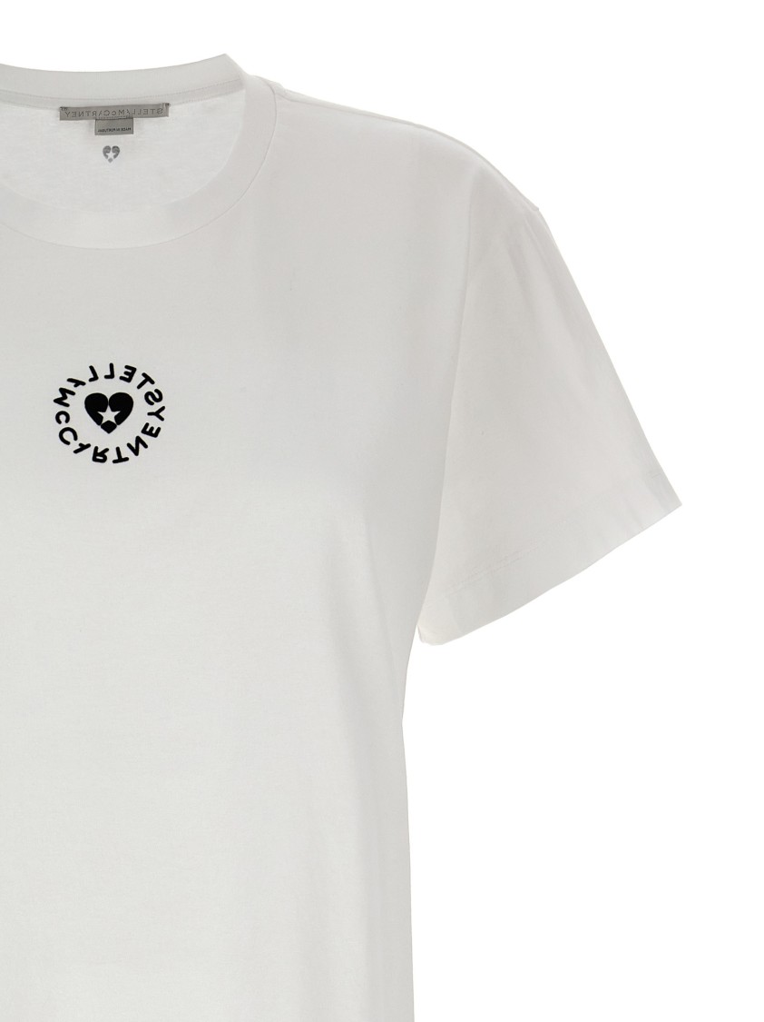 Stella Mccartney Cotton T-shirt With Circular Logo In White