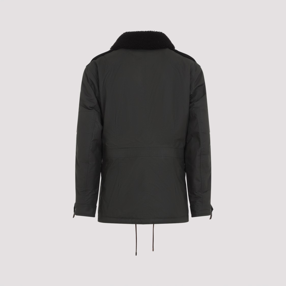 Ralph Lauren X Purple Label Military-inspired Coat With Adjustable Drawstrings In Black