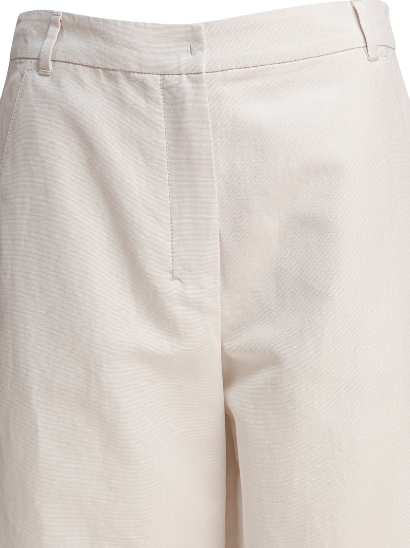 Max Mara Beige Trousers With Cropped Length In White