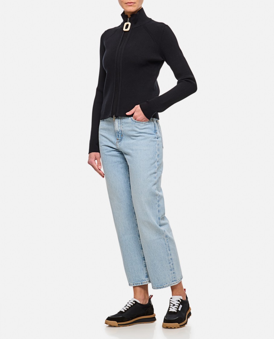 Frame Jane High-waist Cropped Jeans In Blue