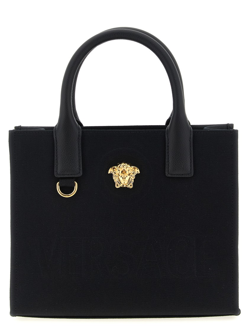 Versace 'la Medusa' Mini Shopping Bag In Black
