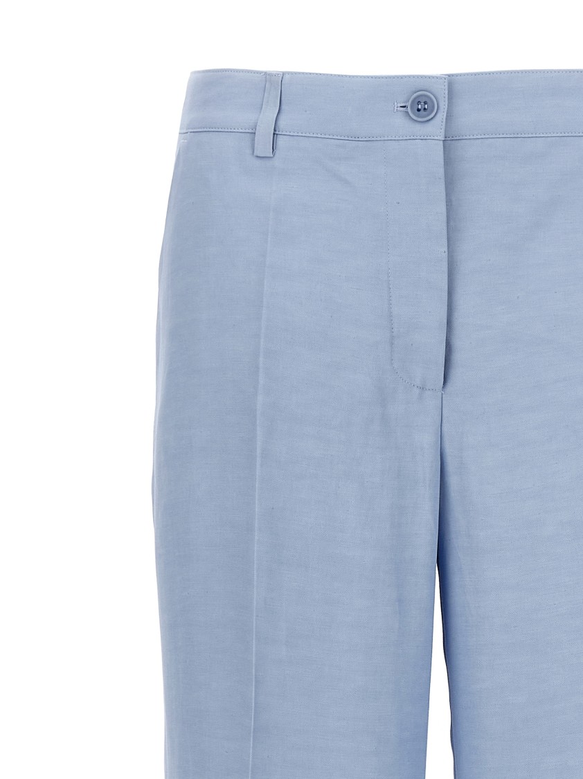 P.a.r.o.s.h . Straight-leg Pants With Pence Detailing In Blue