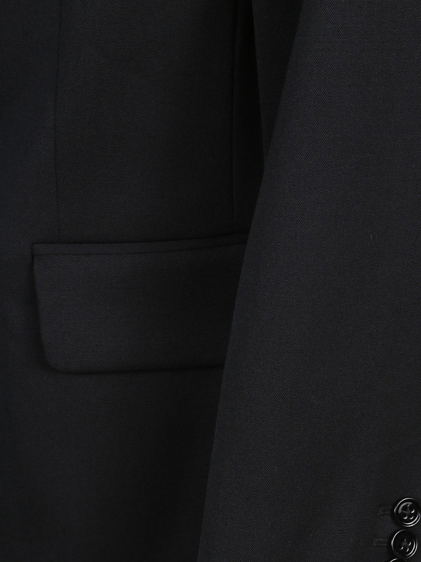 Mm6 Maison Margiela Mm6 By Maison Margiela Tailored Black Wool Blazer With Notched Lapel In Black
