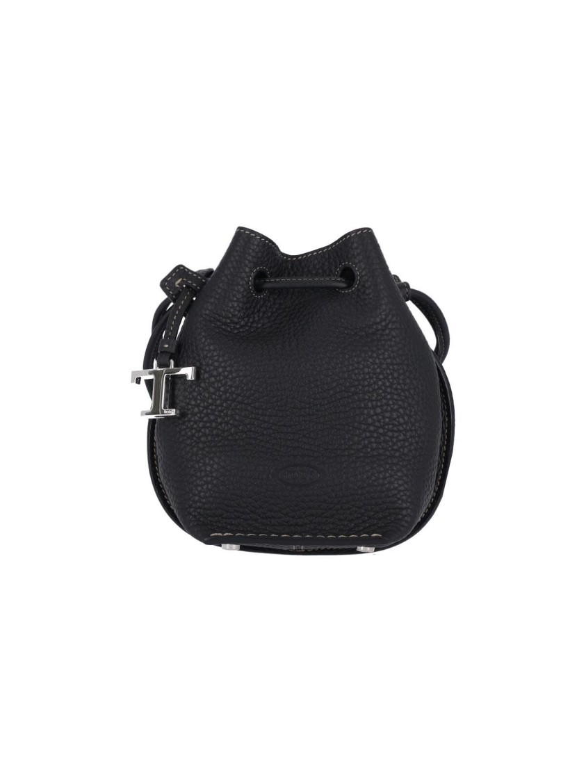 Tod's Micro Bucket Bag In Textured Black Leather | THE LIST