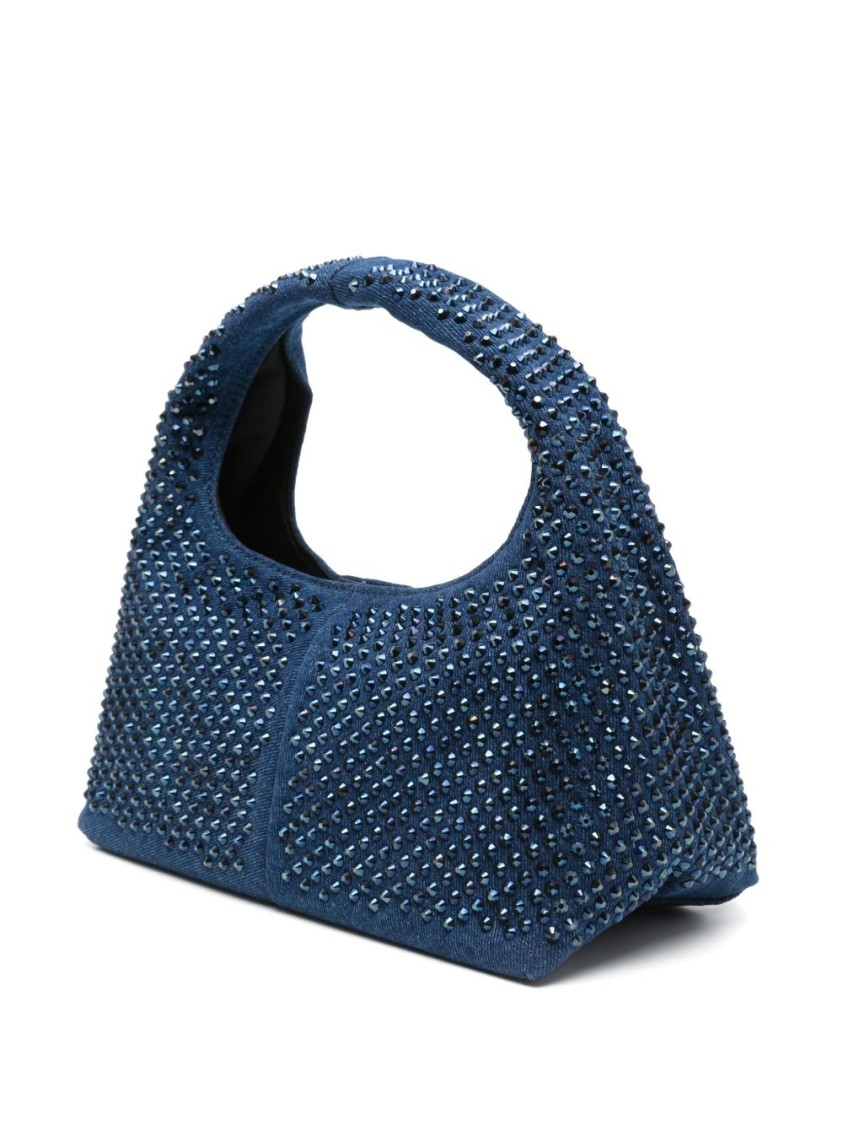 Marc Jacobs Textured Blue Shoulder Bag With Sparkling Embellishments