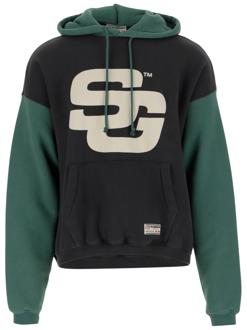 Summer Games Cotton Hoodie With Logo In Black