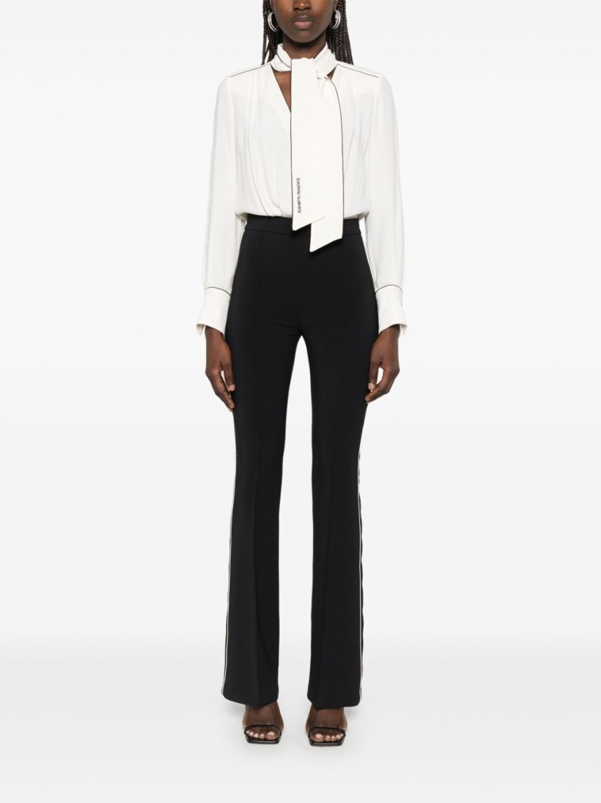 Elisabetta Franchi Fitted Black Jumpsuit With Blouse Top In Black