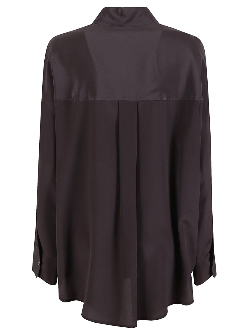 P.a.r.o.s.h . Silk Shirt With Classic Collar And Button-down Front In Blue