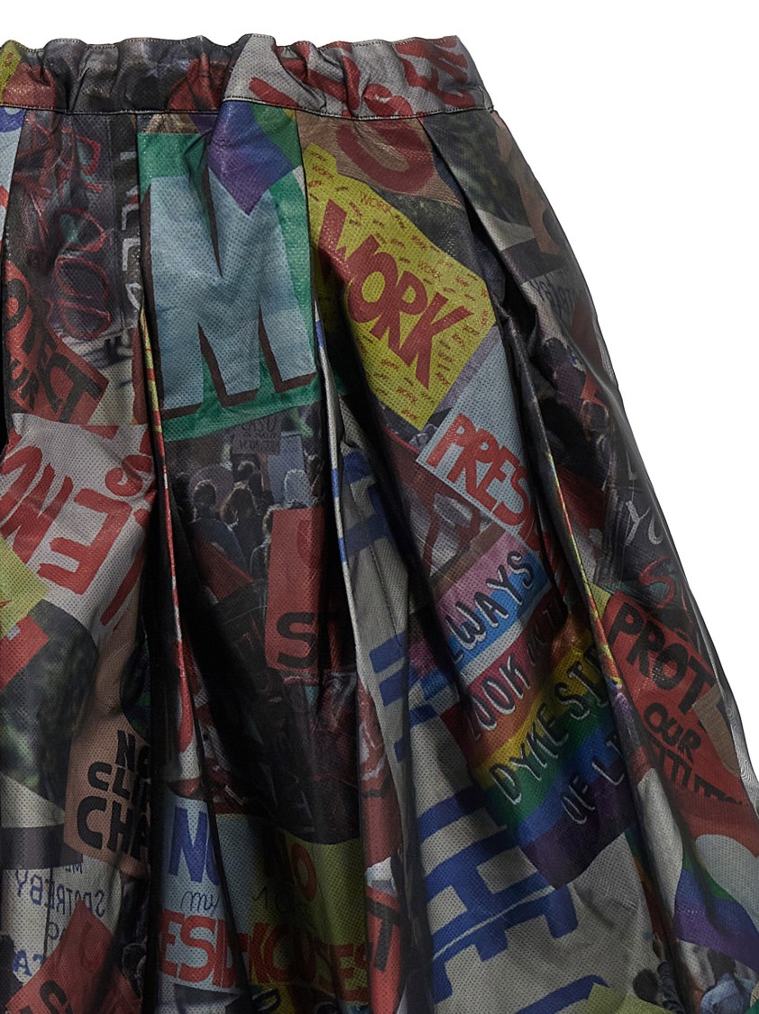 Comme Des Garçons Structured Midi Skirt With Overlapping Fabric Design