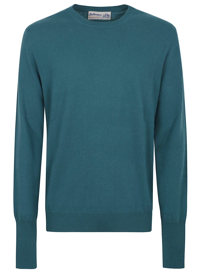 Ballantyne Cashmere Sweater With Crew Neck In Blue