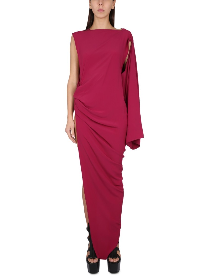 Rick Owens Edfu Gown In Cocoon Silk Blend Crepe Clothing In Red