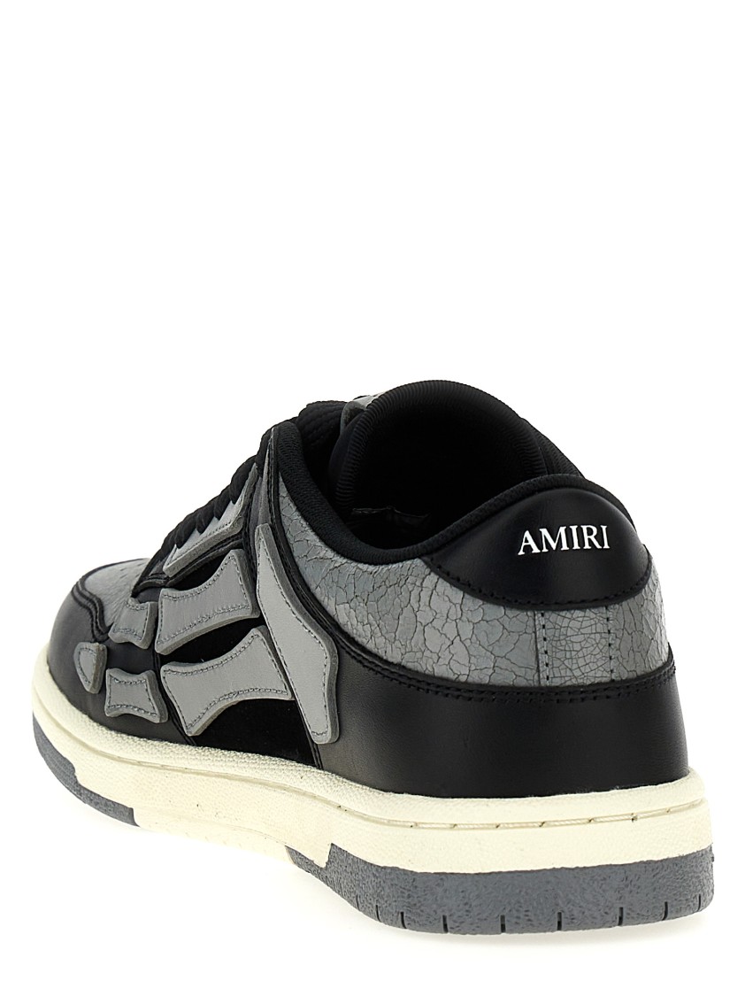Amiri 'skel Top Low' Black Sneakers With Skeleton Patch