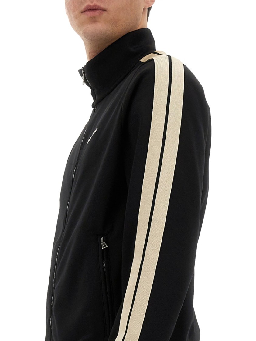 Shop Palm Angels Track Jacket With Zipper In Black
