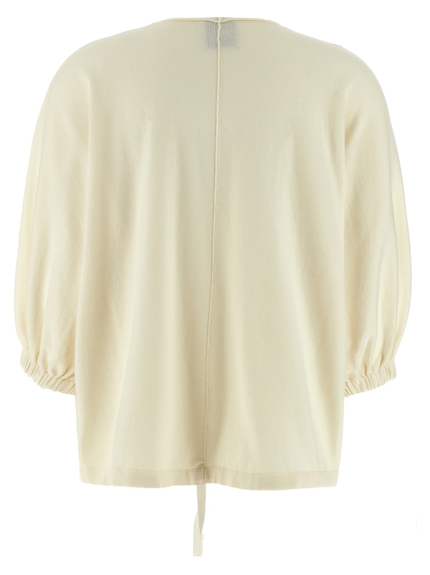 Nude Oversized Cotton Sweatshirt With V-neck In Neutral