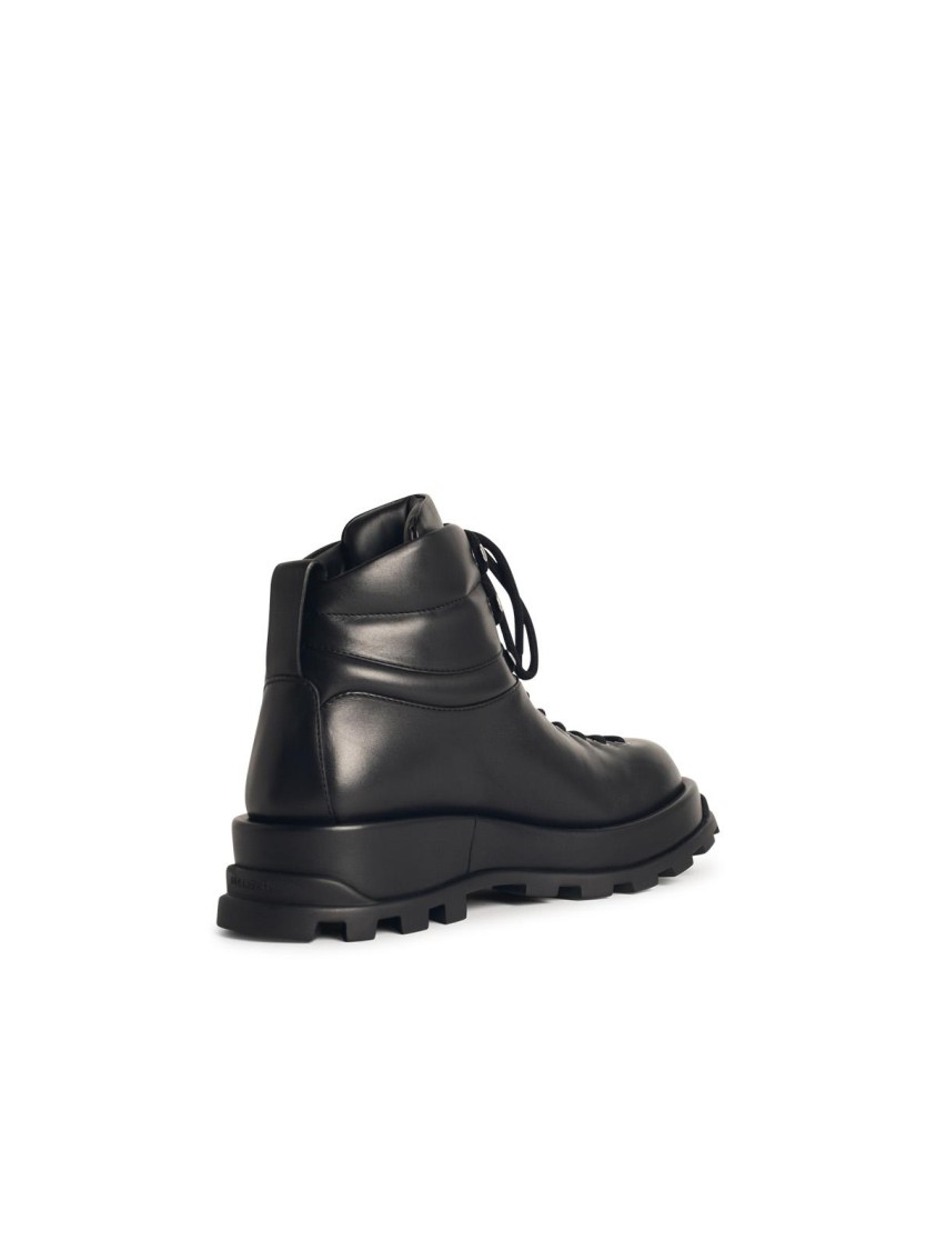 Jil Sander Leather Ankle Boots Men In Black