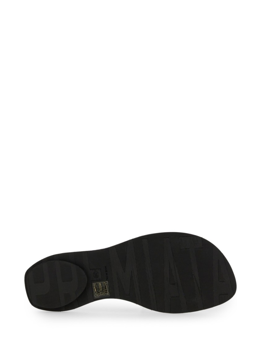 Premiata Sleek White Slide Sandal With Lamb Leather Upper In White