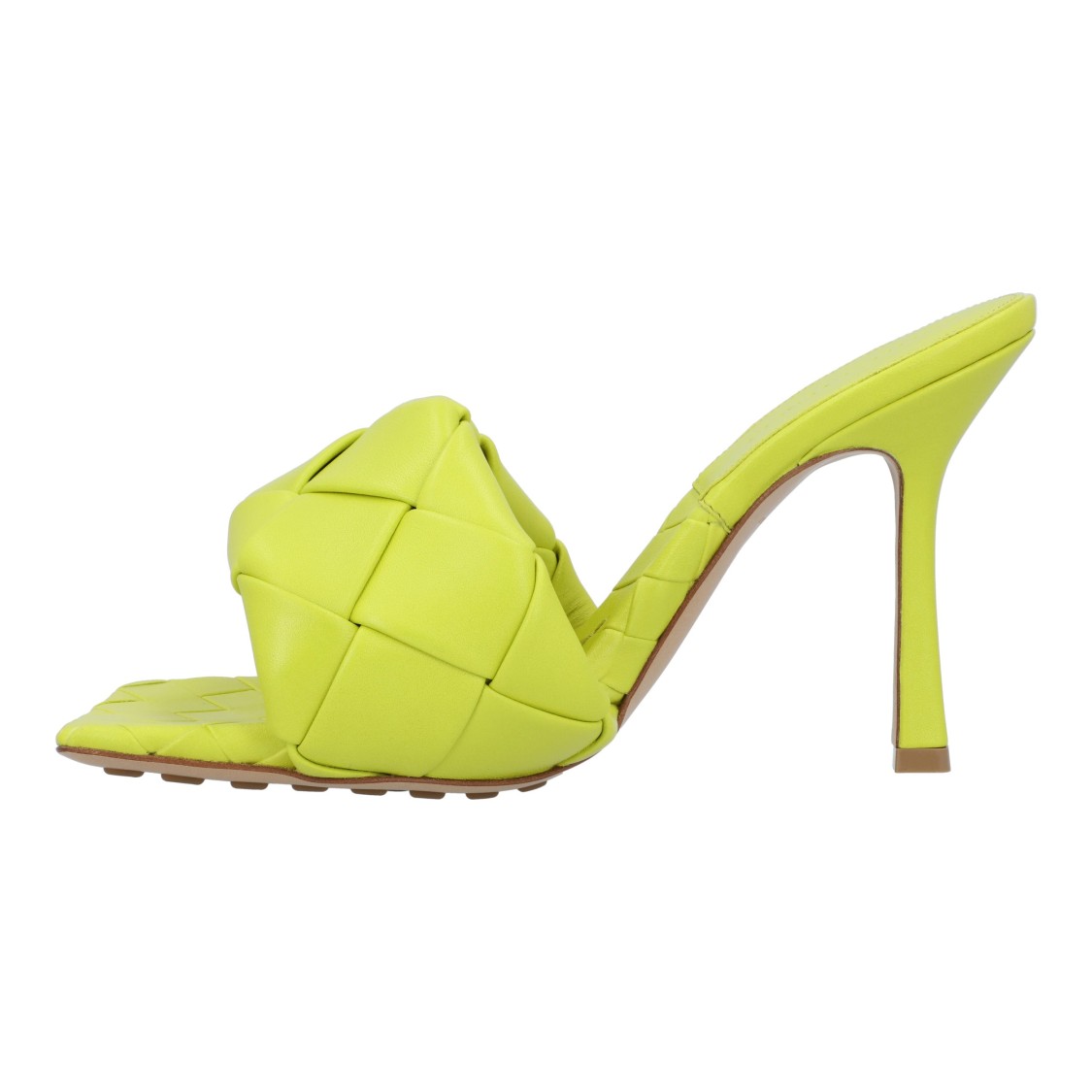 Bottega Veneta Bv Lido Woven-strap 90mm Sandals In Yellow