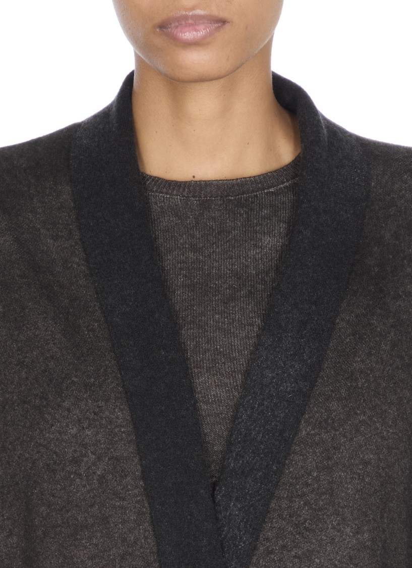 Avant Toi Dark Grey Wool And Cashmere Cardigan In Black