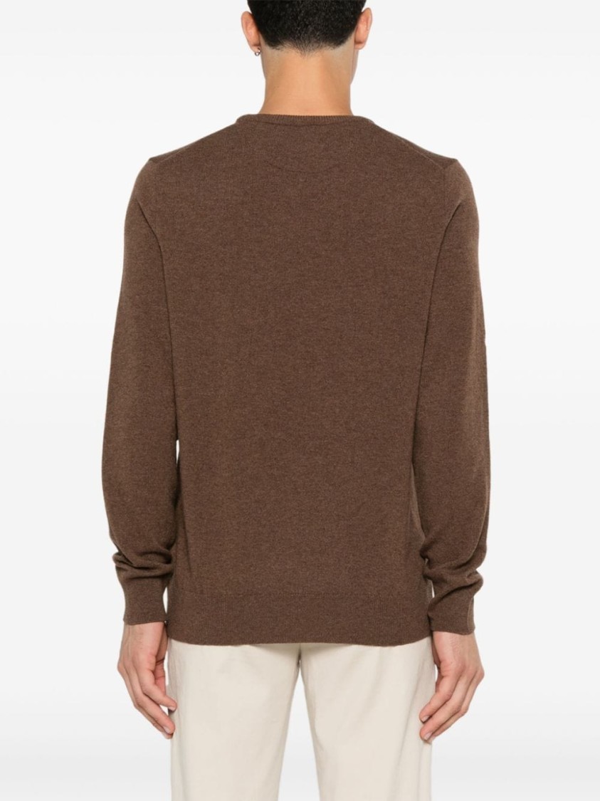 Shop Polo Ralph Lauren Classic Wool Sweater With Design And Fit In Grey