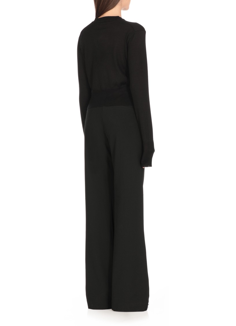 Vivienne Westwood Bea Black Cropped Cardigan With Round Neck And Front Orb Embroidery In Cotton Woman In Black