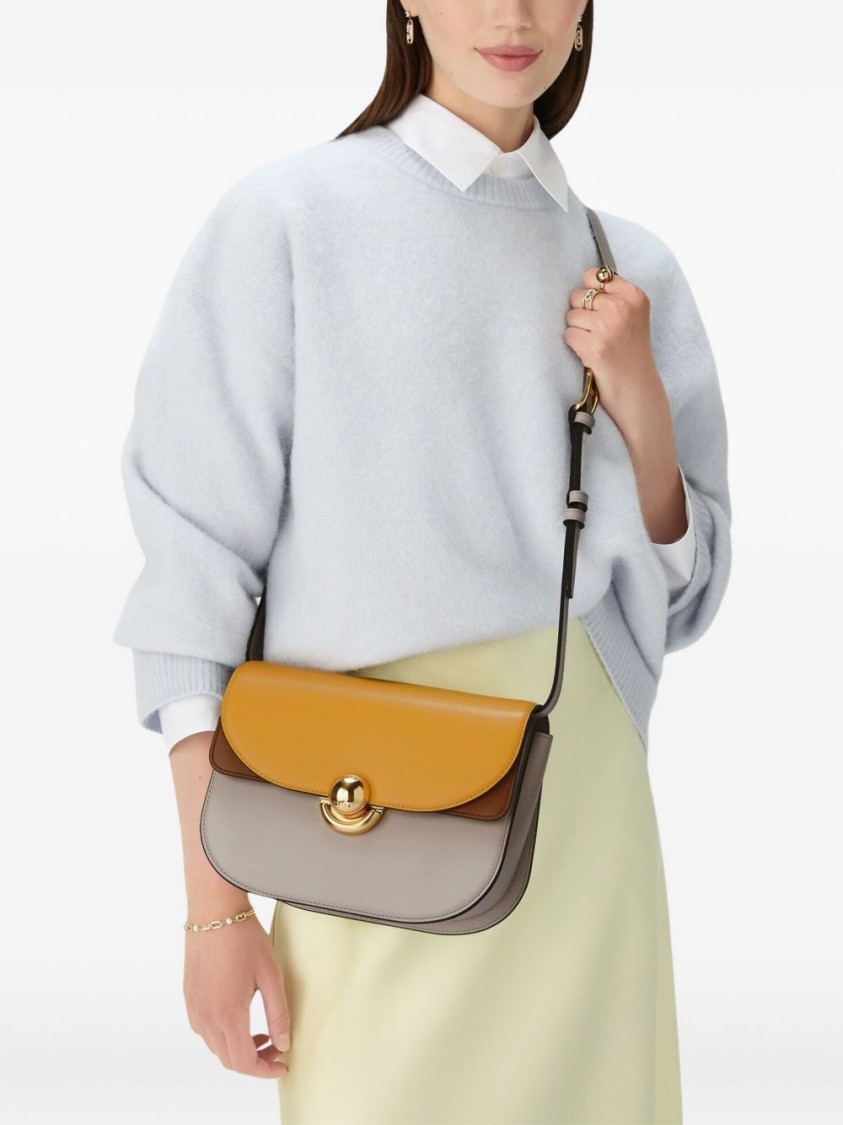 Furla Half-moon Shoulder Bag With Gold-tone Clasp In Multi