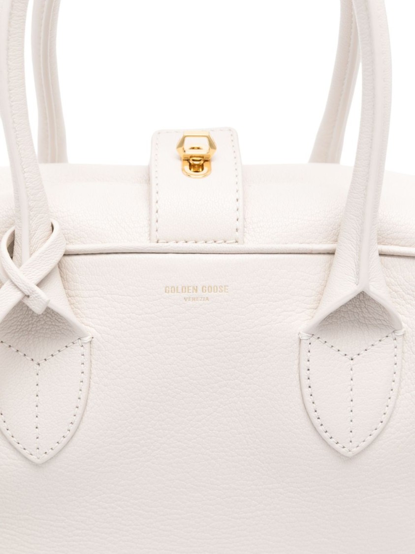 Golden Goose Structured White Goat Leather Bag